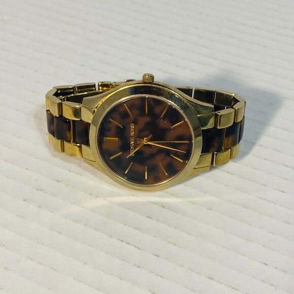 Michael Kors MK4284 Women's Runway Gold-Tone Steel Tortoise Acetate Dial - Picture 17 of 17